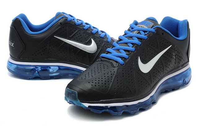 Mens Nike Air Max 2011 Mesh Black White Blue - Click Image to Close